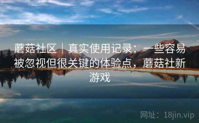 蘑菇社区｜真实使用记录：一些容易被忽视但很关键的体验点，蘑菇社新游戏