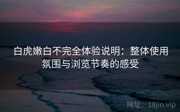 白虎嫩白不完全体验说明：整体使用氛围与浏览节奏的感受