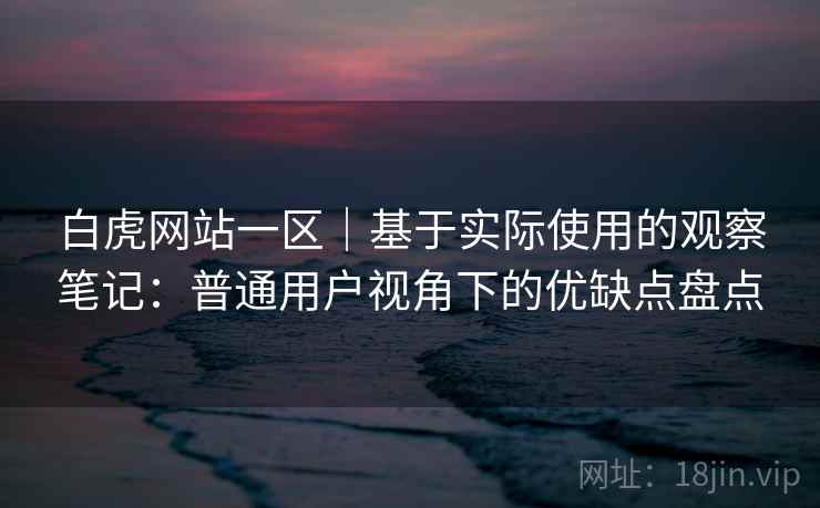 白虎网站一区｜基于实际使用的观察笔记：普通用户视角下的优缺点盘点