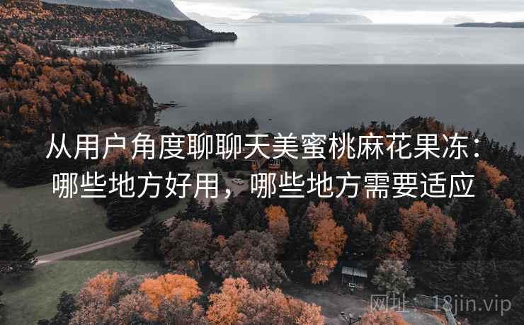 从用户角度聊聊天美蜜桃麻花果冻:哪些地方好用,哪些地方需要适应 从用户角度聊聊天美蜜桃麻花果冻:哪些地方好用,哪些地方需要适应