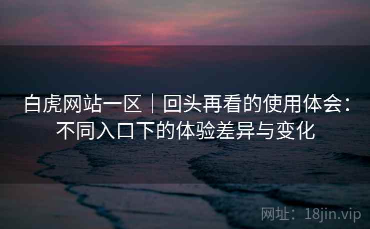白虎网站一区｜回头再看的使用体会：不同入口下的体验差异与变化