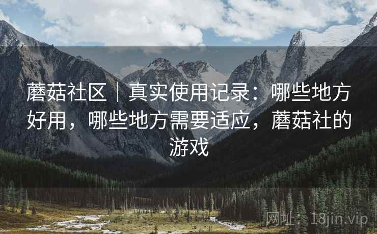 蘑菇社区｜真实使用记录：哪些地方好用，哪些地方需要适应，蘑菇社的游戏