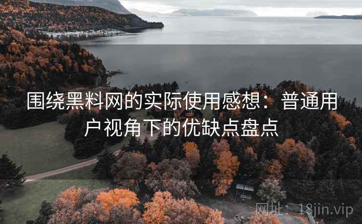 围绕黑料网的实际使用感想:普通用户视角下的优缺点盘点 围绕黑料网的实际使用感想:普通用户视角下的优缺点盘点