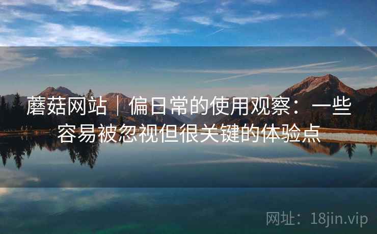 蘑菇网站|偏日常的使用观察:一些容易被忽视但很关键的体验点 蘑菇网站|偏日常的使用观察:一些容易被忽视但很关键的体验点