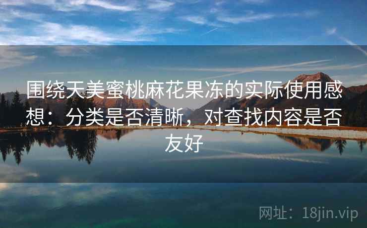 围绕天美蜜桃麻花果冻的实际使用感想：分类是否清晰，对查找内容是否友好